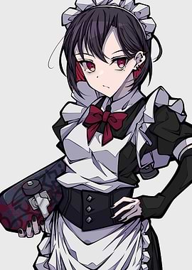 Anime Maid with Skateboard