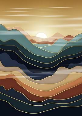 Abstract Mountain Landscape
