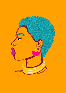 Woman with Turquoise Hair