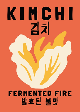 Kimchi Fermented Fire Food Poster