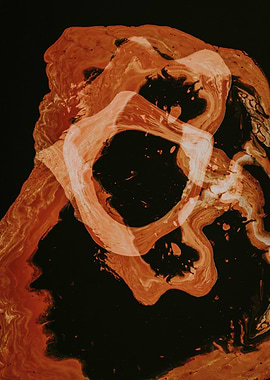 Abstract Orange and Black Swirls