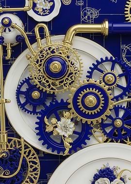 Steampunk Floral Gears