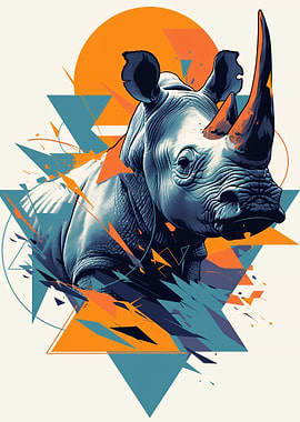 Abstract Rhino Art