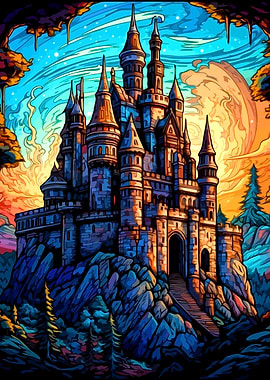 Fantasy Castle on a Hill