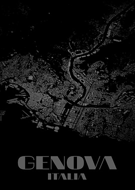 Genova, Italy Cityscape Map