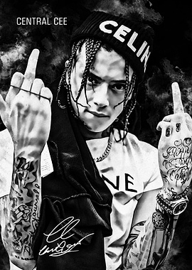 Central Cee Black and White Portrait