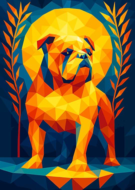 Geometric Bulldog Art