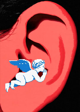 Angel on Ear Pixel Art