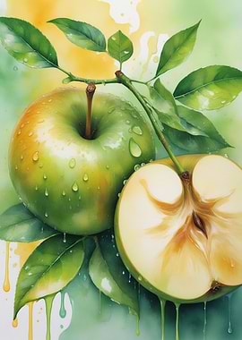 Green Apples Watercolor