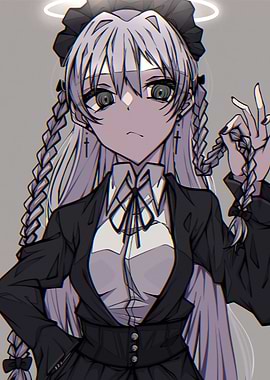 Anime Girl with Halo and Braids
