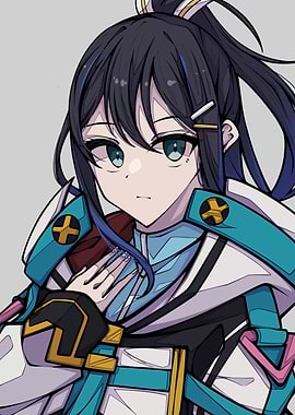 Anime Girl Portrait with Futuristic Outfit