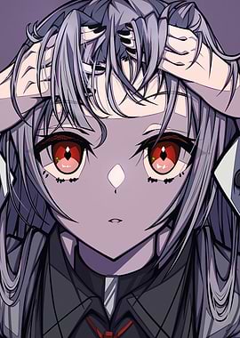 Anime Girl with Red Eyes