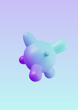 Abstract 3D Shape with Gradient Colors