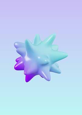 Abstract Spiky Sphere with Gradient Colors