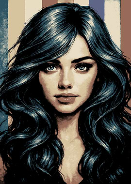 Portrait of a Woman with Wavy Hair