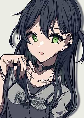 Anime Girl with Green Eyes