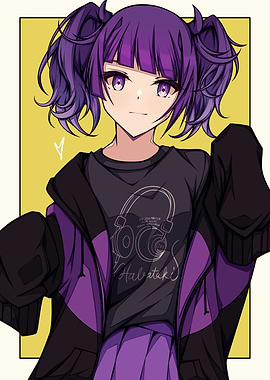 Anime Girl with Purple Hair