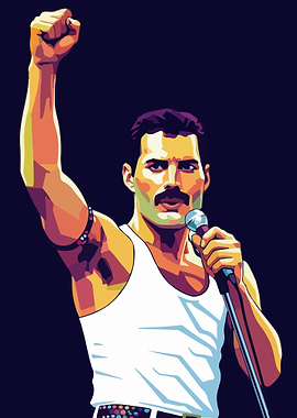 Freddie Mercury Pop Art Portrait