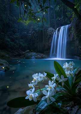 Fireflies Waterfall
