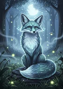 Mystical Fox in Enchanted Forest