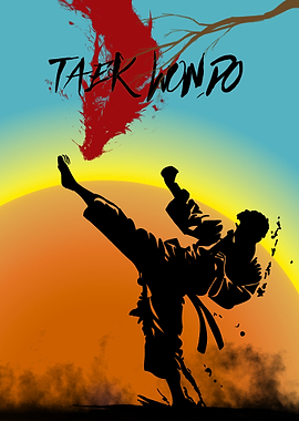 Taekwondo Silhouette Kick Martial Arts