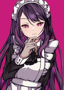 Anime Maid with Purple Hair