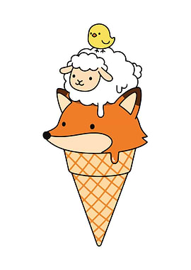 Fox, Sheep, and Bird Ice Cream