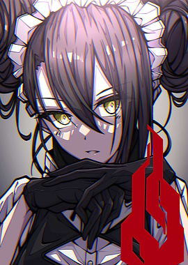 Anime Maid with Yellow Eyes