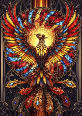 Stained Glass Phoenix