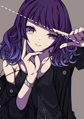 Anime Girl Haircut Illustration