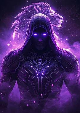 Purple Hooded Warrior Lion