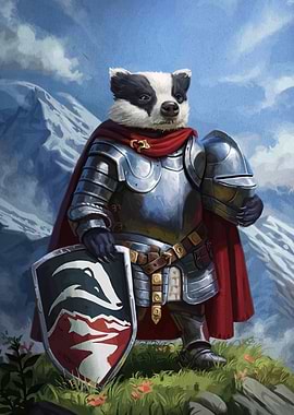 Badger Knight with Shield and Armor