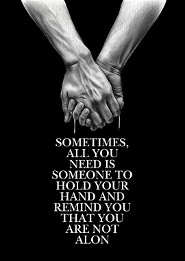 Holding Hands with Inspirational Quote