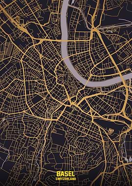 Basel, Switzerland City Map