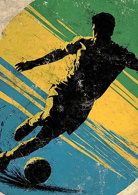 Soccer Player Kicking Ball Art