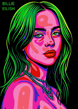 Billie Eilish Pop Art Portrait