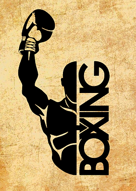Boxing Silhouette with Text
