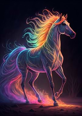 Rainbow Horse Digital Art