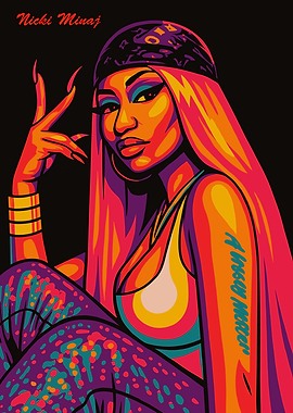 Nicki Minaj Colorful Portrait