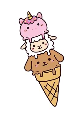 Cute Animal Ice Cream Cone