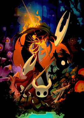 Hollow Knight characters digital art