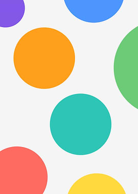 Colorful Circles on White Background