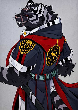 Anthropomorphic Tiger Character in Regal Attire