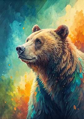 Watercolor Bear Portrait