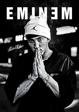 Eminem Black and White Portrait