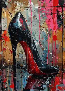 Abstract High Heel Shoe Art
