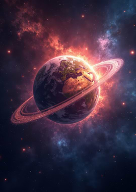 Ringed Earth in Space