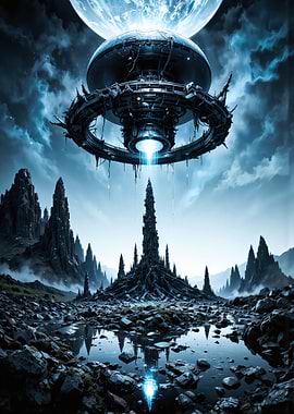 Alien Landing: Futuristic Landscape