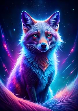 Neon Fox Portrait