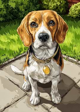 Beagle Dog Portrait